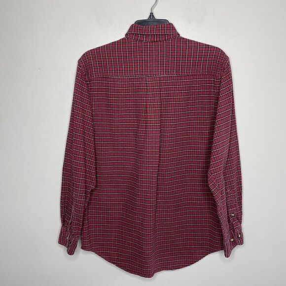IZOD Shirt Mens Small S Red Check Plaid Flannel Button-Down Long Sleeve Cotton - Picture 4 of 7
